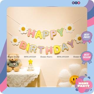 Dây Chữ Happy Birthday Hoa Cúc Giấy Màu Pastel Trang Trí Sinh Nhật Cho Mọi Độ Tuổi- Party - Phụ Kiện Sinh Nhật