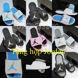 Dép JD Jordan bóng rổ FREE SHIP + hộp hãng + jordan đủ tem tag loại 1 xám full quai ngang xé dán nam nữ. BH Slippers