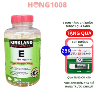 Viên Uống Vitamin E 400 IU 500 Viên Kirkland Của Mỹ Đẹp Da Làm Chậm Lão Hóa ND