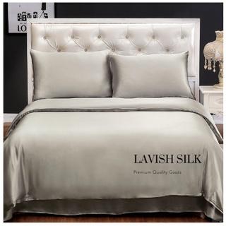 [Mã BMLT100 giảm đến 100K] Trọn Bộ Chăn Ga Gối Phi Lụa Lavish Silk Cao Cấp Mát Lạnh Hàng Loại 1 Không Nối Vải -Bạc Kim