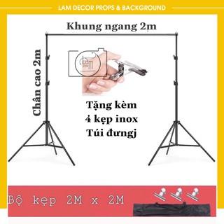 Bộ khung treo phông nền chụp ảnh di động hình chữ U để livestream, chụp lookbook (Tặng Kèm Kẹp)