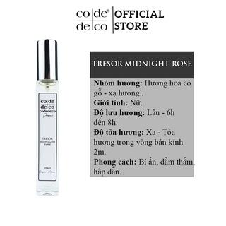 Tinh Dầu Nước Hoa Dạng Xịt Code Deco Tresor Midnight Rose 10ml, Bí Ẩn, Đằm Thắm, Chai Tiện Lợi, Nhỏ Gọn