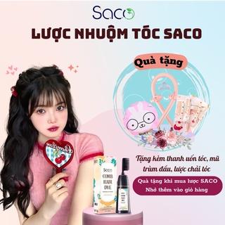 Lược nhuộm tóc thần thánh Saco  không cần tẩy hay nâng tone chai 400ml gồm 18 màu hot trend