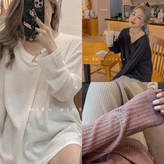 Áo len dài tay nữ FHULA thu đông, áo sweater phong cách hàn quốc nhiều màu