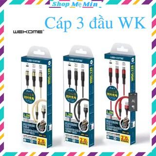 Cáp sạc 3 đầu WDC -125,dây dù 1m2 chống đứt,đầu bọc sắt chắc chắn.