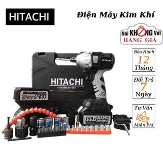 Máy Siết Bulong Hitachi 198VF 2 PIN Đầu 2 Trong 1, Máy Bắn Bulong Không Chổi Than Khoan Tường Bắn Vít Mở Ốc Xe Pin Khỏe