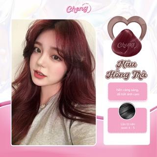 [Mã SKAMFM0612M giảm 15% đơn 100K] Thuốc Nhuộm Tóc Màu NÂU HỒNG TRÀ Không Tẩy | Chenglovehair, Chenglovehairs