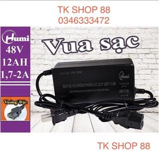 Sạc Xe Đạp Điện 48V12AH Humi Chống Phồng Bình Chân Vuông Đặc (Ninja, Cap A, 133M Bò Điên, Xe phổ thông...xe 4 bình)