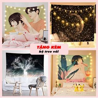 Tranh vải treo tường thảm treo tường size 150x130 cm Decor trang trí phòng nhiều mẫu KÈM BỘ TREO VẢI