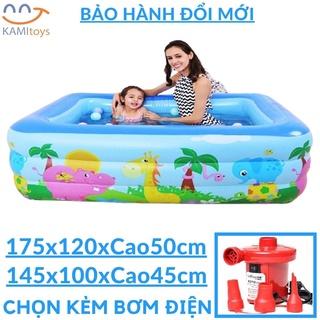 Bể bơi cho bé kiểu hồ phao bơm hơi (cỡ 175 và 150cm) làm bồn tắm hoặc nhà bóng trong nhà gấp gọn