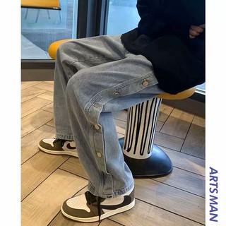 [SẴN 1 SỐ SIZE-CÓ BIG SIZE] Quần bò jeans ống rộng oversize cách điệu cúc hông Ulzzang streetstyle siêu chất ❤️