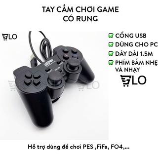 Tay Cầm Chơi Game Đơn Có Rung Cổng USB - Gamepad Cho PC Laptop Chơi FO4, Genshin Impact