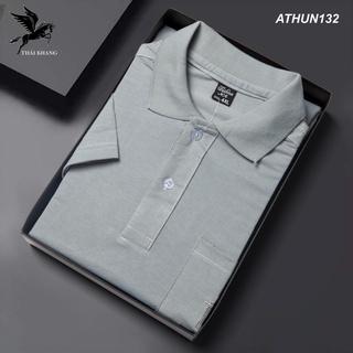 áo thun nam ngắn tay trung niên có cổ vải Cotton MÁT loại áo polo thun ngắn tay form rộng rãi ATHUN13