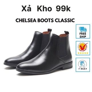 Giày boots nam Chelsea Boots Classic đế khâu - bốt cổ chun nam cao cấp giá rẻ ( đặt lùi 1 size)