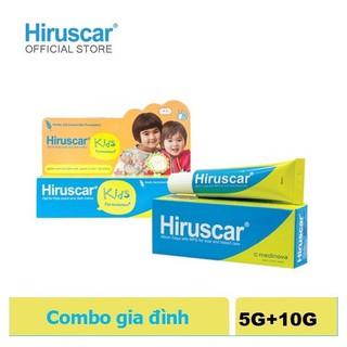 Hiruscar - Combo Gel cải thiện sẹo vừa,lõm,thâm 5g và Gel cải thiện sẹo ,vết thâm ngứa trẻ em 10g Hiruscar