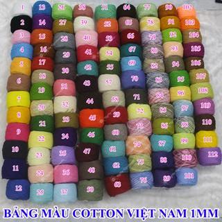 Sợi cotton Việt Nam 1mm màu 01 - 46 (màu trơn) 16k/cuộn/~ 100gram