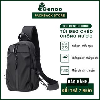 Túi Đeo Chéo Nam Nữ Basic Thể Thao Chống Nước GN004 Balo Một Quai Đeo Vai Bao Tử Vải Đen Mềm Mịn Cao Cấp GENBAG