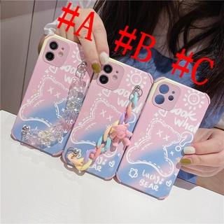 Ốp Điện Thoại TPU Dẻo Chống Sốc Họa Tiết Hoạt Hình Có Vòng Đeo Tay Cho Phone 12 11 Pro Max X Xs Max Xr 8 7 Plus