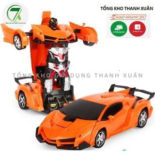 Xe ô tô biến hình thành rô bốt, điều khiển từ xa, hàng loại 1 có kèm sạc pin đồ chơi dành cho bé