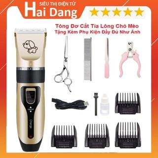 Tông Đơ Cắt Tỉa Lông Chó Mèo, Sạc Pin Tiện Dụng Tặng Kèm Bộ Phụ Kiện Lược, Kéo Cắt Tỉa, Kìm Bấm - Giũa Móng Thú Cưng