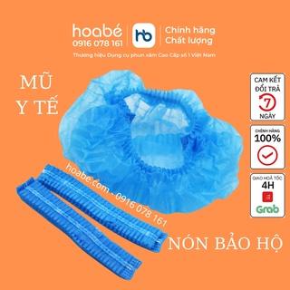 Nón bảo hộ mũ y tế trùm đầu con sâu dùng 1 lần màu xanh trắng an toàn tiện lợi giá rẻ 100 chiếc - DCPX HOA BÉ