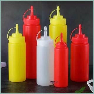 Chai xịt tương ớt 250 500 650ml nhựa đựng sữa đặc tương cà sốt mayonnaise phun kem làm trân châu dầu ăn bình bóp mù tạt