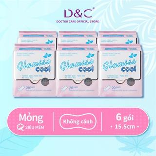 Băng vệ sinh thảo dược Glamiss Cool hàng ngày 15.5 cm Combo 6 gói