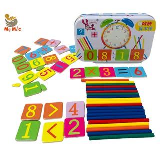 Bộ Domino Số đếm và que tính, Dụng cụ học toán, Đồ chơi toán học, bộ que tính toán học cho bé ,HTS