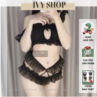 Bộ Đồ Ngủ Nữ Sexy Cosplay Nàng Lolita Siêu Quến Rũ, Đồ Lót Ren Chất Voan Cát Cao Cấp Đủ Phụ Kiện - LoLITA x