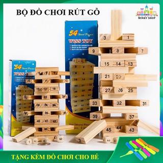 Sale Sốc Đồ Chơi Rút Gỗ Cho Bé 54 Thanh (Size Nhỏ Và Size To), Đồ Chơi Trẻ Em Thông Minh Cho Bé Gái, Bé Trai