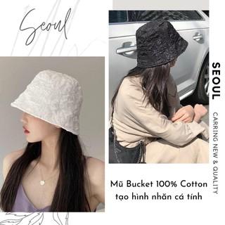 Mũ tai bèo 100% cotton chống nắng, nón bucket siêu nhẹ tạo hình nhăn độc đáo phong cách Nhật Bản Hot Trend