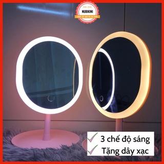 Gương Trang Điểm Để Bàn - Đèn Led [Kèm Sạc]