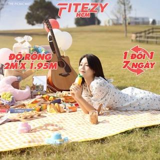 Thảm picnic dã ngoại chống nước caro gấp gọn cắm trại gia đình FITEZY HCM