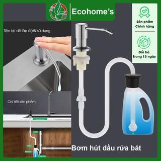 Bộ vòi bơm hút nước rửa chén gắn bồn rửa tự bơm hút dầu rửa bát với ống dẫn silicon dài 1,2m giúp gian bếp sang trọng