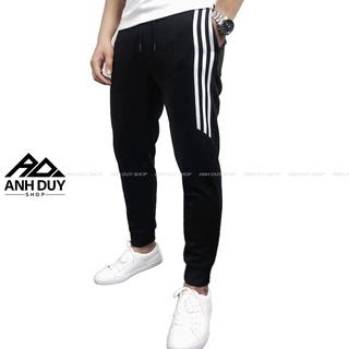 Quần Jogger Nam Nữ 3 Sọc Lửng Thun Poly Phong Cách Thể Dục Thể Thao Năng Động Cá Tính Unisex ANH DUY SHOP JGV18