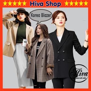 Áo blazer nữ 2 lớp kẻ đen be ulzzang khoác set đồ nữ thu đông , Áo vest set đồ nữ hàng VNXK sống chất