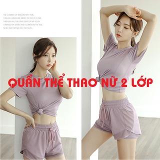 Quần thể thao nữ_2 lớp mịn mát, kín đáo_Quần tập gym nữ, chạy bộ, du lịch