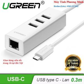 Cáp chuyển USB Type C sang Lan + Hub Usb Ugreen 20792 _Hàng chính hãng