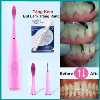 Máy Lấy Cao Răng Cầm Tay Kèm Đầu Bàn Chải  Dental flutter- Sử Dụng Sạc 3 Chế Độ Rung Loại Sạch Mảng Bám, Cao Răng, Vết ố