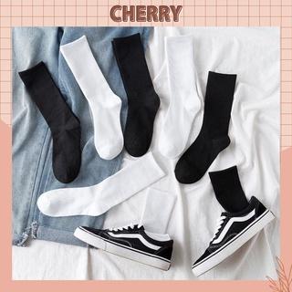 Tất cổ cao nam nữ, tất nữ nam nhún chất liệu cotton mềm thoáng mát dễ phối đồ- Cherry Shop