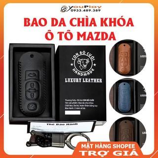 [DA BÒ THẬT] Bao da Chìa khoá Ô tô Mazda 2, Mazda 3, Mazda 6, CX5, CX8... Bọc chìa khoá ô tô bảo vệ chống xước, va đập