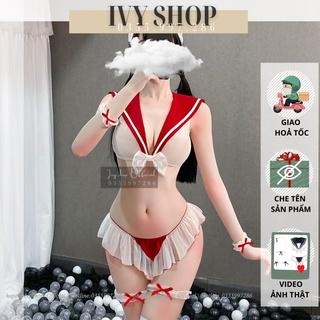 Bộ Đồ Ngủ Cosplay Sexy Nữ Sinh Xuyên Thấu, Váy Ngủ Thủy Thủ Voan Thun Lưới 3 Điểm - Hàng Cao Cấp - mã TTV006 TKVN