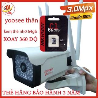 [kèm thẻ 64gb và 32g] Camera WIFi ngoài trời thân xoay 360 độ Yoosee Full HD 2.0Mpx-1080P