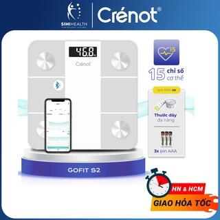 Cân điện tử sức khoẻ thông minh Crenot Gofit S2 đo 15 chỉ số cơ thể kết nối bluetooth phân tích lượng mỡ body fat scale