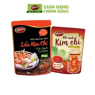 [Mã BMLTM300 giảm đến 300K] Combo 1 Gói Lẩu Kim Chi Barona 180g và 1 Xốt Muối Kim Chi Hàn Quốc Barona 180g