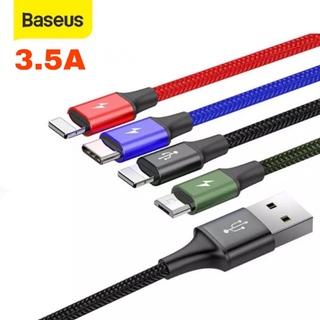 Dây sạc 4 đầu Baseus - Cáp sạc nhanh 3 in 1 ios micro usb type c dùng cho samsung xiaomi ...