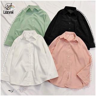 Áo Sơ Mi Nhung Tăm Mịn KUPI Form Rộng Tay Dài Unisex Nam Nữ Phong Cách Hàn Quốc Ulzzang Dáng Rộng Bigsize Leevin Store