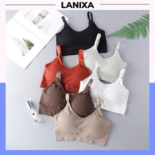 Áo bra nữ tập gym 2 dây gân tăm, áo lót nữ không gọng LANIXA 1182