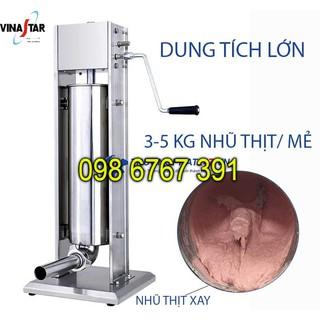 Máy dồn thịt làm xúc xích lạp xưởng loại tay quay thủ công 7L tặng - 2 gioăng