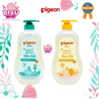 Tắm Gội Pigeon, Sữa tắm gội Toàn Thân Cho Bé 2 in 1 700ml (Mẫu Mới)